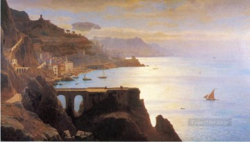 Paisaje de la costa de Amalfi Luminismo William Stanley Haseltine Pinturas al óleo